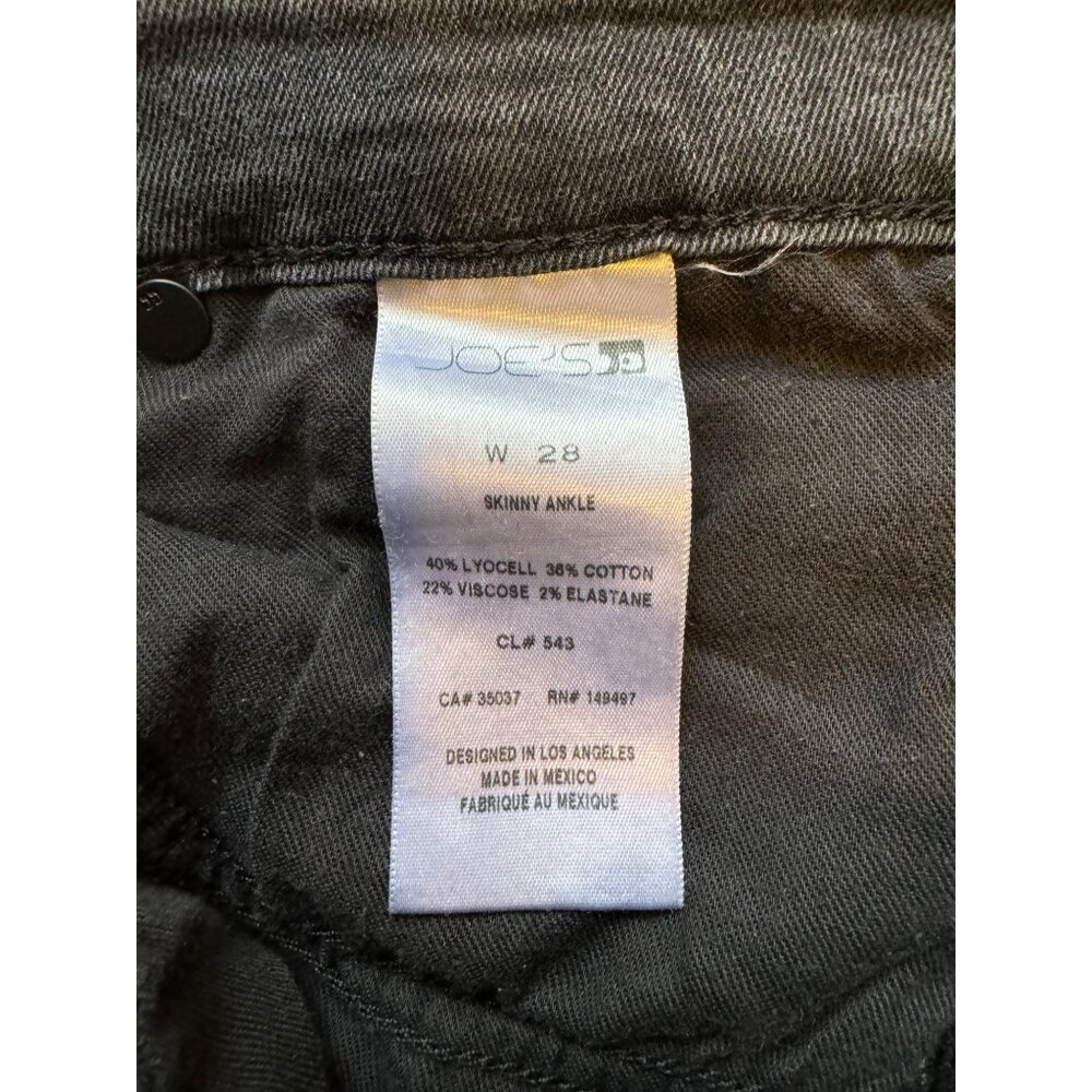 Size 28 Women's JOE'S JEANS FADED BLACK SKINNY JEANS Frayed Raw Cut Hems Stretch - Picture 5 of 11
